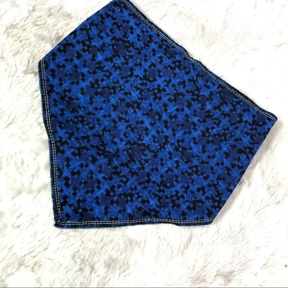 Pet bandana scarf dog tie & snap NEW blue black